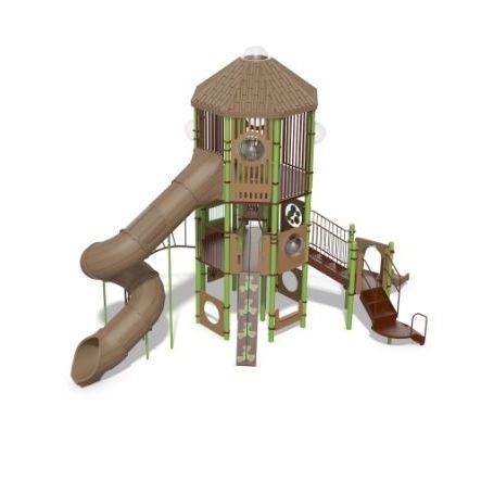 Stahl-Spielplatzgerät - 12' PlayOdyssey Tower EN - Design 7709 - LANDSCAPE STRUCTURES - Aluminium / Polyethylen / Recyclingkunststoff