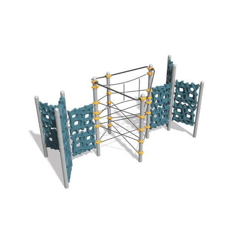 Spielplatzgerät zum Klettern - GeoPlex® Navigator Climber - Design 5104 - LANDSCAPE STRUCTURES - pulverbeschichteter Stahl / Polyethylen / Kordel