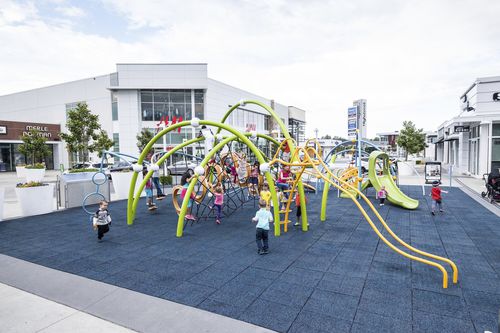 Edelstahl-Spielplatzgerät - Highstreet Shopping Centre (Canada) - Design 7144 - LANDSCAPE STRUCTURES - pulverbeschichteter Stahl / Polyethylen / modular