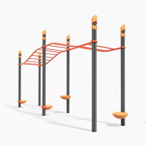 Spielplatzleiter für öffentliche Bereiche - FitCore&trade; Extreme Angled Overhead Ladder - Design 6181 - LANDSCAPE STRUCTURES - Stahl