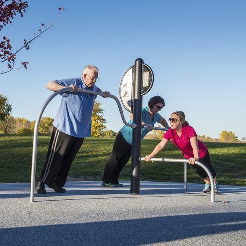 Krafttraining-Hantelstange / für Außenbereich - HealthBeat® Assisted Row/Push-Up - Design 2275 - LANDSCAPE STRUCTURES - für Sportparcours / für Gewerbegebrauch