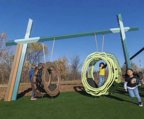 Spielplatzgerät / pulverbeschichteter Stahl - Fox Den™ - LANDSCAPE STRUCTURES - galvanisiertem Stahl / Recyclingkunststoff / Gummi