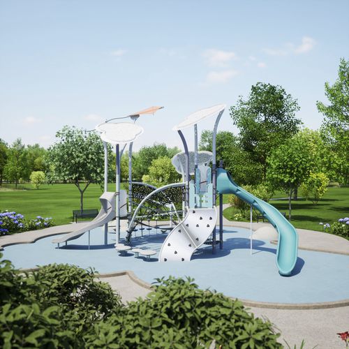 Spielplatzgerät / pulverbeschichteter Stahl - Billows&reg; EN - Design 6476 - LANDSCAPE STRUCTURES - Polyethylen / modular