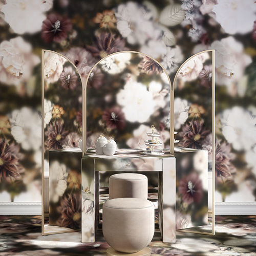 Standspiegel - BLOSSOM TRIPTYCH - Devon&Devon - modern / Holz / silberfarben