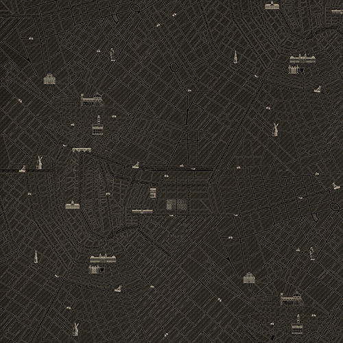 Moderne Tapete - URBAN  - Devon&Devon - Motiv / Stoffoptik / schwarz