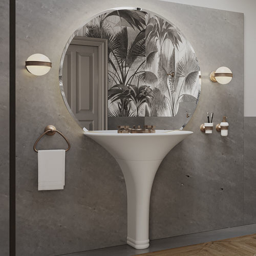 Moderne Wandleuchte - KALOS - Devon&Devon - für den Innenraum / Messing / Milchglas