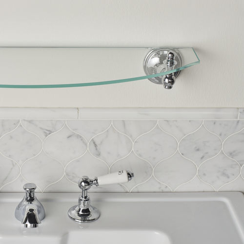 Wandmontiertes Regal - KLS110 - Devon&Devon - modern / Messing / Vorderseite aus Hartglas