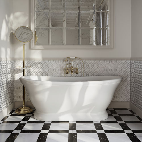 Ovale Badewanne - AURORA  - Devon&Devon - freistehend / für Wohnungen / Verbundwerkstoff