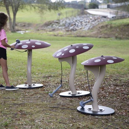 Musikalisches Spielplatzgerät - MUSHROOMS - progressive design playgrounds - für öffentliche Einrichtungen / Metall