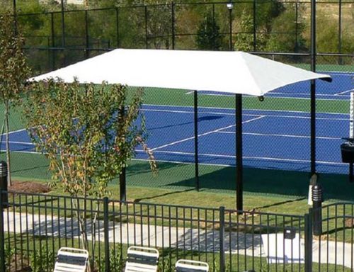Rechteckiger Sonnenschirm - DUAL COLUMN - progressive design playgrounds - Ampel / Stoff / pulverbeschichteter Stahl