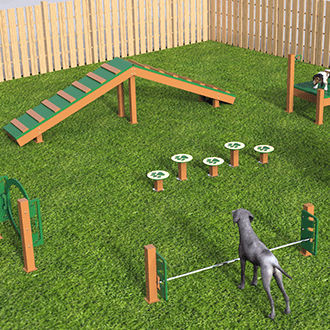 Trimm-Dich-Pfad / für Hunde - progressive design playgrounds - für Hochsprung / Laufbrücke / Tunnel