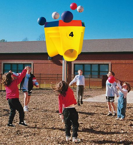 Kunststoff-Mehrzwecktor - FUNNEL  - progressive design playgrounds - stationär / rot / gelb