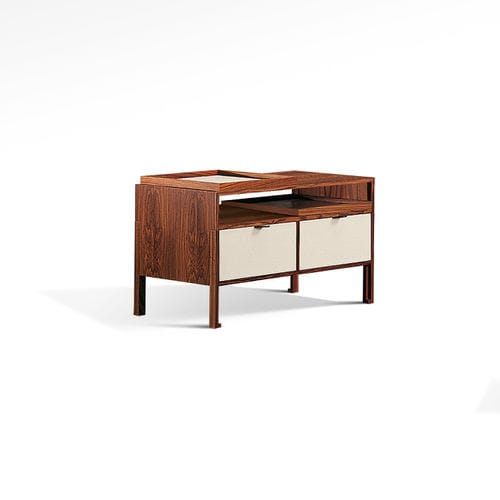 Moderner Nachttisch - MEA - GIORGETTI - Holz / Leder / Gestell aus Holz