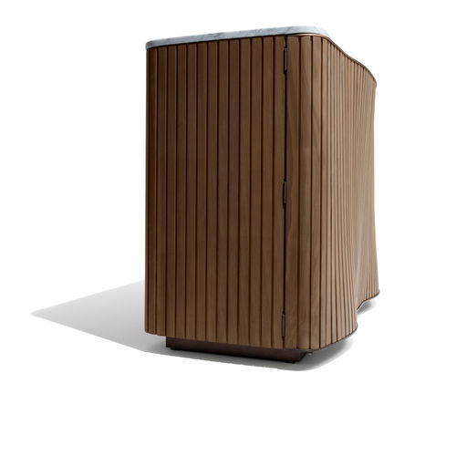 Moderner Barschrank - KIRI - GIORGETTI - Nussbaum / MDF / Leder