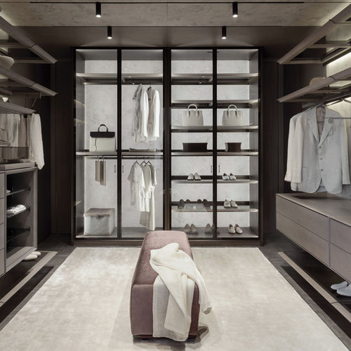 Begehbarer Kleiderschrank / Eck - MIYABI - GIORGETTI - Modul / modern / Glas