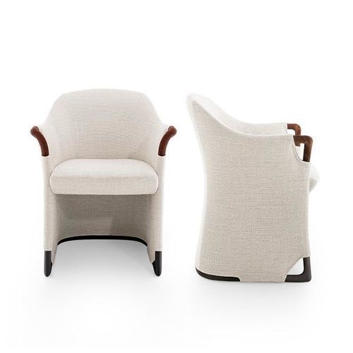 Moderner Sessel - PROGETTI SILKY - GIORGETTI - Leder / Stoff / Esche