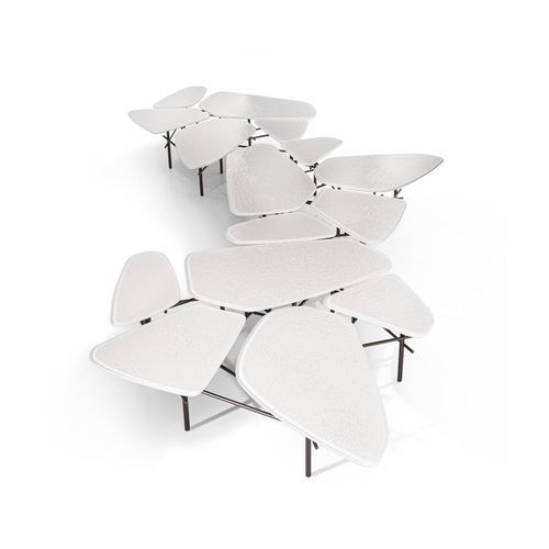 Couchtisch / minimalistisches Design - FRAGMENTUM - GIORGETTI - Glas / Gestell aus rostfreiem Edelstahl / modular