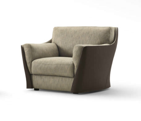 Moderner Sessel - VITTORIA  - GIORGETTI - Stoff / Leder / Stahl