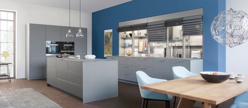 Moderne Küche - CLASSIC-FS | IOS-M - LEICHT - Glas / Holz / Kochinsel