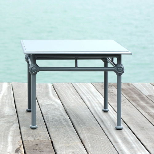 Klassischer Beistelltisch - 1800 - Tectona - Aluminium / quadratisch / für Privatgebrauch