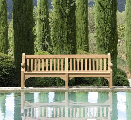 Klassische Gartenbank - EXBURY - Tectona - Teakholz / mit Rückenlehne / mit Armlehnen