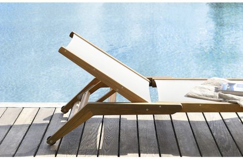 Moderne Sonnenliege - SOUTHAMPTON - Tectona - Teakholz / für Garten / verstellbare Rücklehne