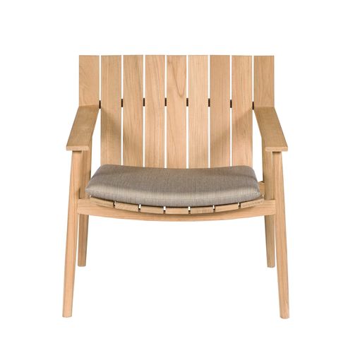 Moderner Sessel - BATTEN - Tectona - Batyline® / Teakholz / mit abnehmbarem Kissen