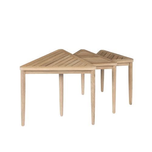 Moderner Satztisch - Tectona - Holz / Gestell aus Holz / dreieckig
