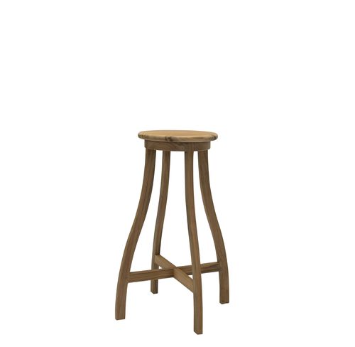 Moderner Barhocker - BARTON - Tectona - Teakholz / mit 4 Beinen