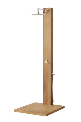 Iroko-Außendusche - TROPIC - Tectona - Edelstahl / für Privatgebrauch