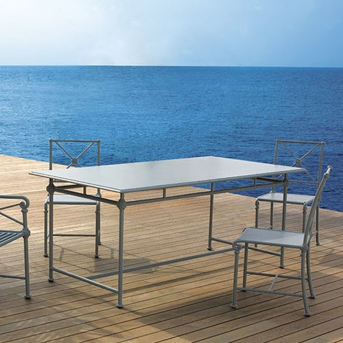 Klassischer Tisch - 1800 - Tectona - Aluminium / Gestell aus Aluminium / rechteckig