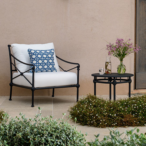 Directoire-Stil-Sessel - 1800 - Tectona - Sunbrella® / Aluminium / mit Kissen