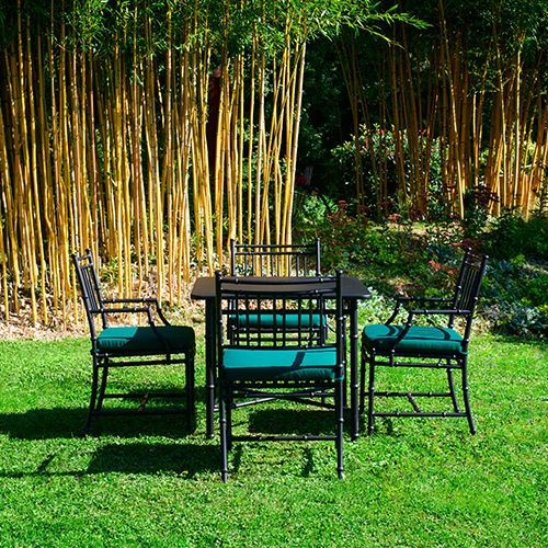 Klassischer Tisch - Bamboo - Tectona - Aluminium / Gestell aus Metall / quadratisch