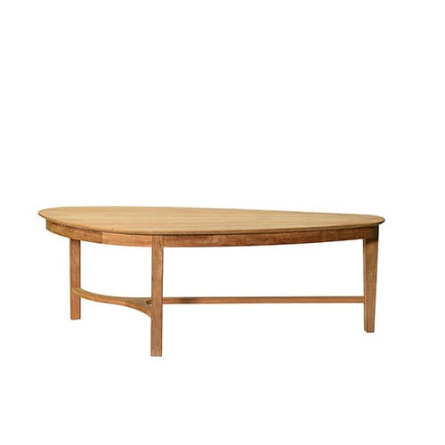 Moderner Couchtisch - Exeter - Tectona - Teakholz / Gestell aus Holz / oval