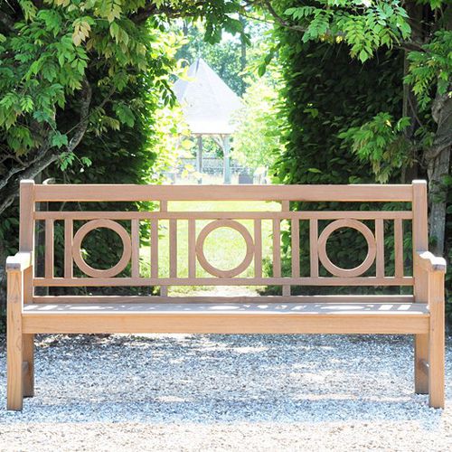 Klassische Gartenbank - LONDON - Tectona - Teakholz / Batyline® / mit Rückenlehne