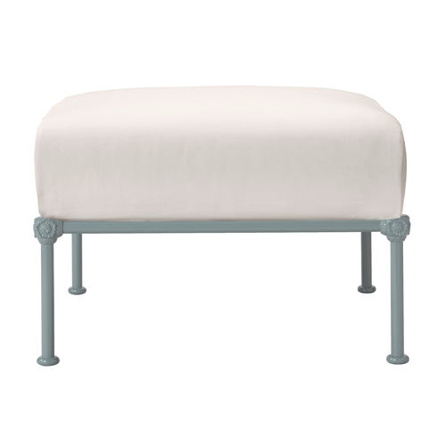Klassischer Fußschemel - 1800 - Tectona - Stoff / Aluminium / für Garten