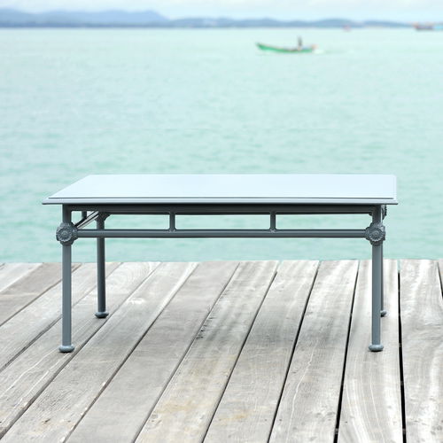 Klassischer Couchtisch - 1800 - Tectona - lackiertes Aluminium / rechteckig / für Privatgebrauch