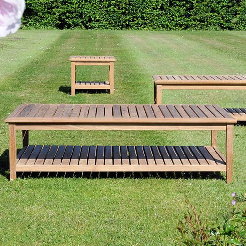 Moderner Couchtisch - DUXFORD  - Tectona - Teakholz / Gestell aus Holz / rechteckig