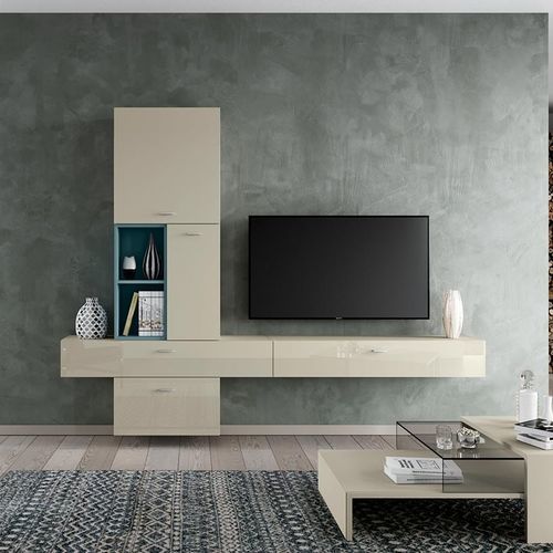 Moderne Wohnwand - NO. 14 - hülsta - Holz / Glas / für TV