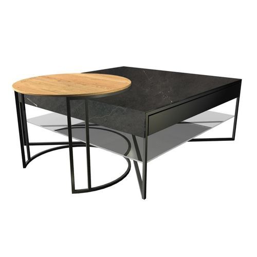 Moderner Couchtisch - CT 230 - hülsta - Glas / Natureiche / Keramik