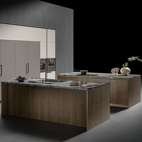 Moderne Küche - CX 13 - COMPREX - Nussbaum / MDF / Stein