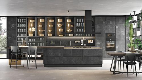 Moderne Küche - CLOVER - CUCINE LUBE - Holz / Kochinsel / ohne Griff