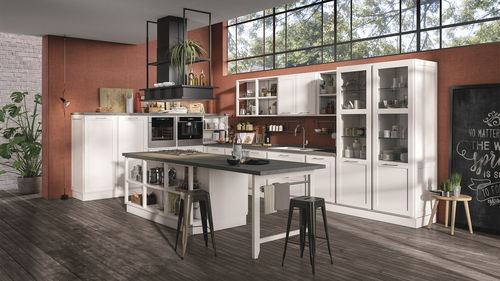 Moderne Küche - PROVENZA - CUCINE LUBE - Holz / Kochinsel / mit Griffen