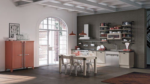 Moderne Küche - PROVENZA - CUCINE LUBE - Holz / L-förmig / mit Griffen