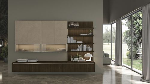 Moderne Wohnwand - CLOVER - CUCINE LUBE - Holz