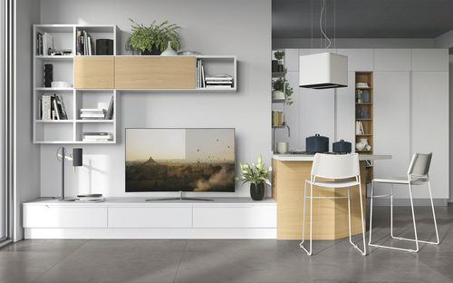 Moderne Wohnwand - LUNA - CUCINE LUBE - Holz