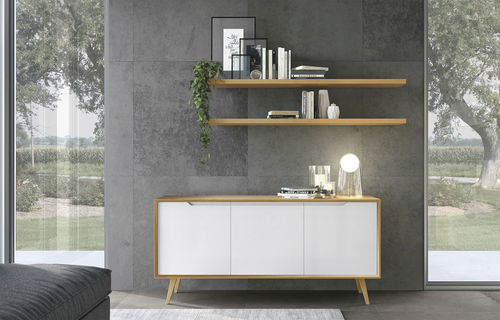 Modernes Sideboard - LUNA - CUCINE LUBE - Holz / mit Regal / weiß