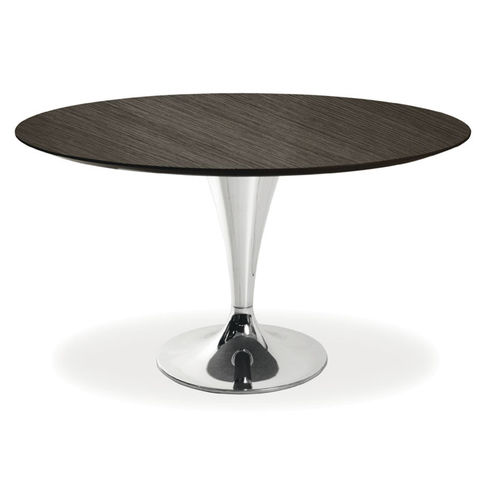 Moderner Tisch - DISCOVERY - CUCINE LUBE - aus verchromtem Metall / Gestell aus verchromtem Metall / rund