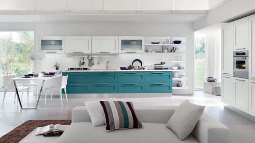 Moderne Küche - GALLERY - CUCINE LUBE - Holz / mit Griffen