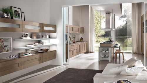 Moderne Wohnwand - GALLERY - CUCINE LUBE - lackiertes Holz